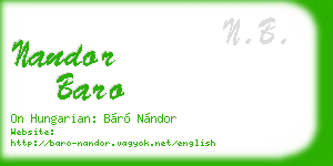nandor baro business card