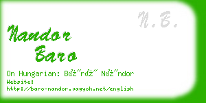 nandor baro business card